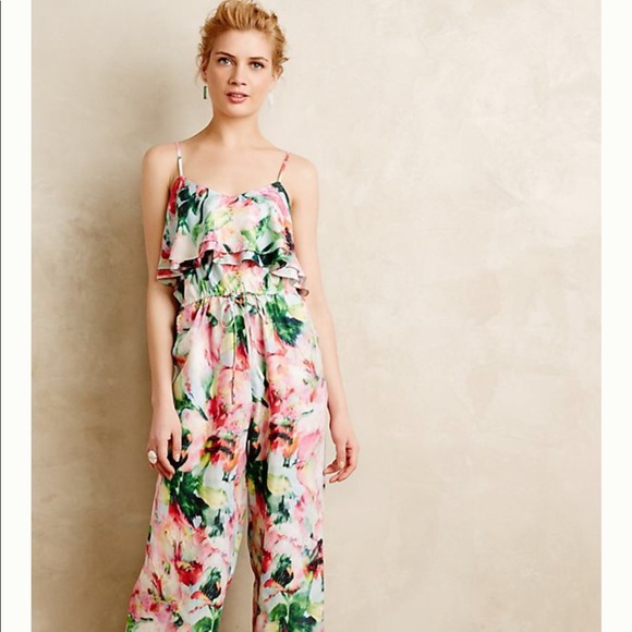 Anthropologie Dresses & Skirts - Ikebana fleur wood Anthropologie jumpsuit L
